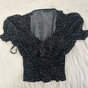 Shein polka dot shirt! Worn once! Great condition :) size large! ❤️